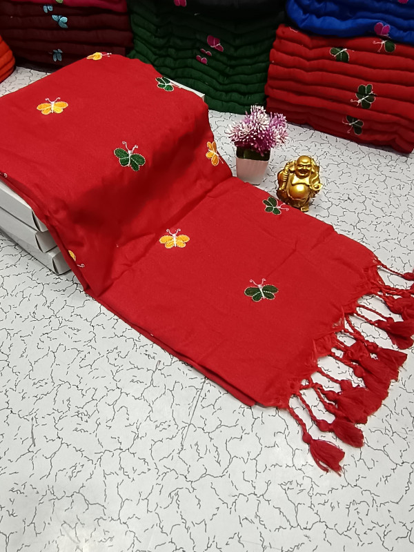 Khadi Butterfly Embroidery Sarees Khadi Butterfly Embroidery Sarees